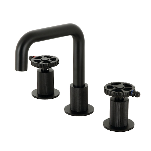 Widespread Bathroom Faucet with Push PopUp, Matte Black